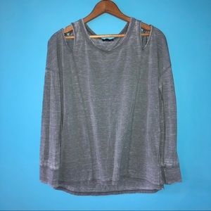 EUC Express Blue Faded Cold Shoulder Long Sleeve